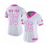 Women's Nike Tennessee Titans #76 Xavier Su'a-Filo Limited White Pink Rush Fashion NFL Jersey