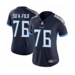 Women's Nike Tennessee Titans #76 Xavier Su'a-Filo Navy Blue Team Color Vapor Untouchable Limited Player NFL Jersey