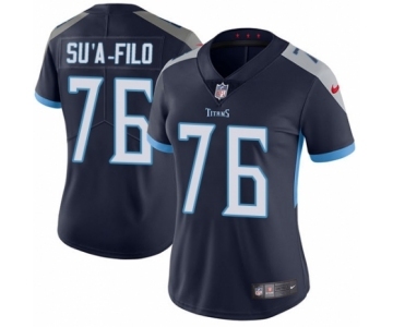 Women's Nike Tennessee Titans #76 Xavier Su'a-Filo Navy Blue Team Color Vapor Untouchable Limited Player NFL Jersey