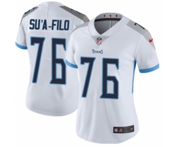 Women's Nike Tennessee Titans #76 Xavier Su'a-Filo White Vapor Untouchable Limited Player NFL Jersey