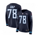 Women's Nike Tennessee Titans #78 Curley Culp Limited Navy Blue Therma Long Sleeve NFL Jersey