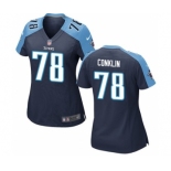 Women's Nike Tennessee Titans #78 Jack Conklin Navy Blue Alternate NFL Jersey