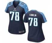 Women's Nike Tennessee Titans #78 Jack Conklin Navy Blue Alternate NFL Jersey