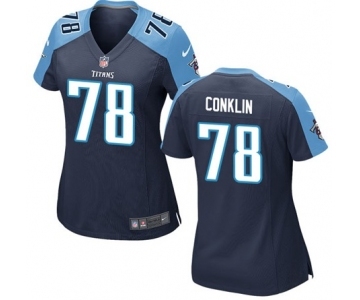 Women's Nike Tennessee Titans #78 Jack Conklin Navy Blue Alternate NFL Jersey