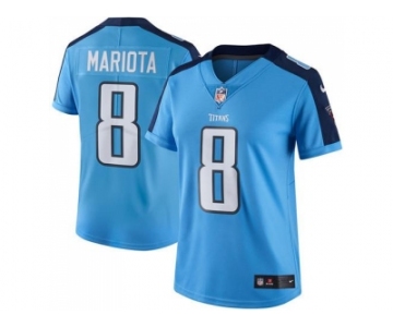 Women's Nike Tennessee Titans #8 Marcus Mariota Light Blue Stitched NFL Limited Rush Jersey