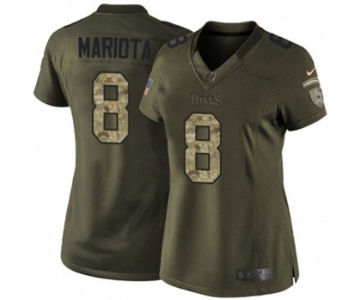 Women's Nike Tennessee Titans #8 Marcus Mariota Limited Green Salute to Service NFL Jersey