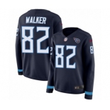 Women's Nike Tennessee Titans #82 Delanie Walker Limited Navy Blue Therma Long Sleeve NFL Jersey