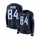 Women's Nike Tennessee Titans #84 Corey Davis Limited Navy Blue Therma Long Sleeve NFL Jersey