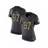 Women's Nike Tennessee Titans #87 Jonnu Smith Limited Black 2016 Salute to Service NFL Jersey