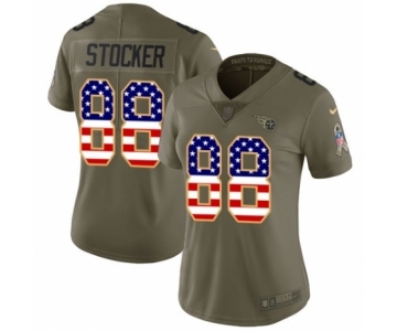 Women's Nike Tennessee Titans #88 Luke Stocker Limited Olive USA Flag 2017 Salute to Service NFL Jersey