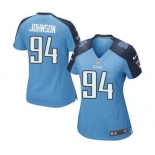 Women's Nike Tennessee Titans #94 Austin Johnson Game Light Blue Team Color NFL Jersey