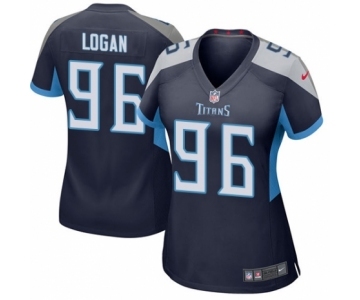 Women's Nike Tennessee Titans #96 Bennie Logan Game Navy Blue Team Color NFL Jersey