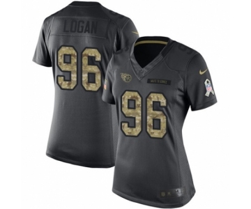 Women's Nike Tennessee Titans #96 Bennie Logan Limited Black 2016 Salute to Service NFL Jersey