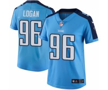 Women's Nike Tennessee Titans #96 Bennie Logan Limited Light Blue Rush Vapor Untouchable NFL Jersey