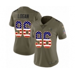 Women's Nike Tennessee Titans #96 Bennie Logan Limited Olive USA Flag 2017 Salute to Service NFL Jersey