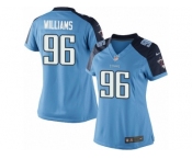 Women's Nike Tennessee Titans #96 Sylvester Williams Limited Light Blue Team Color NFL Jersey