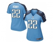 Women's Nike Titans #22 Derrick Henry Light Blue Team Color Stitched NFL Elite Jersey