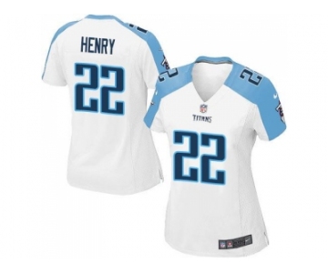 Women's Nike Titans #22 Derrick Henry White Stitched NFL Elite Jersey