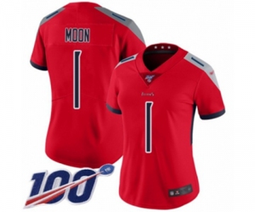 Women's Tennessee Titans #1 Warren Moon Limited Red Inverted Legend 100th Season Football Jersey