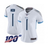 Women's Tennessee Titans #1 Warren Moon White Vapor Untouchable Limited Player 100th Season Football Jersey