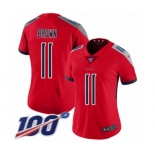 Women's Tennessee Titans #11 A.J. Brown Limited Red Inverted Legend 100th Season Football Jersey