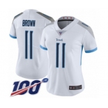 Women's Tennessee Titans #11 A.J. Brown White Vapor Untouchable Limited Player 100th Season Football Jersey