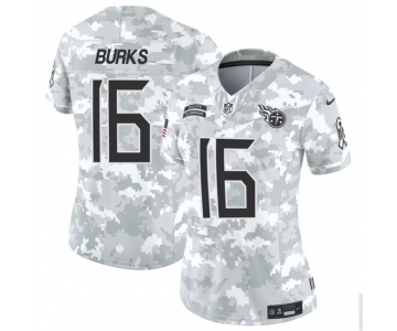 Women's Tennessee Titans #16 Treylon Burks 2024 F.U.S.E Arctic Camo Salute To Service Limited Stitched Football Jersey