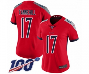 Women's Tennessee Titans #17 Ryan Tannehill Limited Red Inverted Legend 100th Season Football Jersey