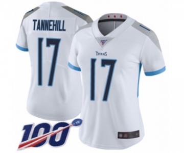 Women's Tennessee Titans #17 Ryan Tannehill White Vapor Untouchable Limited Player 100th Season Football Jersey