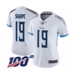 Women's Tennessee Titans #19 Tajae Sharpe White Vapor Untouchable Limited Player 100th Season Football Jersey