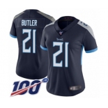 Women's Tennessee Titans #21 Malcolm Butler Navy Blue Team Color Vapor Untouchable Limited Player 100th Season Football Jersey