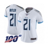 Women's Tennessee Titans #21 Malcolm Butler White Vapor Untouchable Limited Player 100th Season Football Jersey