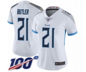 Women's Tennessee Titans #21 Malcolm Butler White Vapor Untouchable Limited Player 100th Season Football Jersey