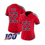 Women's Tennessee Titans #22 Derrick Henry Limited Red Inverted Legend 100th Season Football Jersey