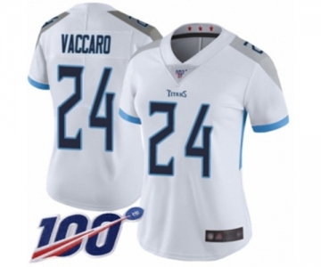 Women's Tennessee Titans #24 Kenny Vaccaro White Vapor Untouchable Limited Player 100th Season Football Jersey