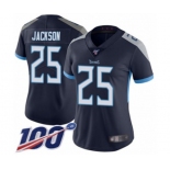 Women's Tennessee Titans #25 Adoree' Jackson Navy Blue Team Color Vapor Untouchable Limited Player 100th Season Football Jersey