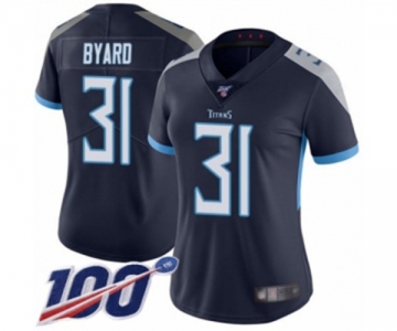 Women's Tennessee Titans #31 Kevin Byard Navy Blue Team Color Vapor Untouchable Limited Player 100th Season Football Jersey