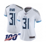 Women's Tennessee Titans #31 Kevin Byard White Vapor Untouchable Limited Player 100th Season Football Jersey