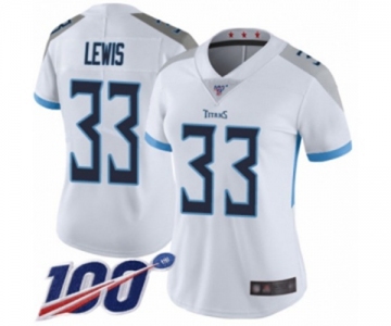 Women's Tennessee Titans #33 Dion Lewis White Vapor Untouchable Limited Player 100th Season Football Jersey