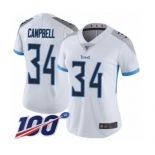 Women's Tennessee Titans #34 Earl Campbell White Vapor Untouchable Limited Player 100th Season Football Jersey