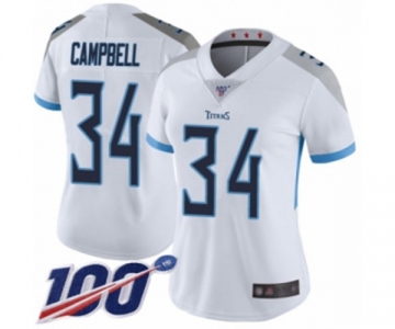 Women's Tennessee Titans #34 Earl Campbell White Vapor Untouchable Limited Player 100th Season Football Jersey