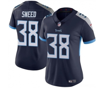 Women's Tennessee Titans #38 L'Jarius Sneed Navy Vapor Football Stitched Jersey