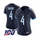 Women's Tennessee Titans #4 Ryan Succop Navy Blue Team Color Vapor Untouchable Limited Player 100th Season Football Jersey