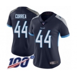 Women's Tennessee Titans #44 Kamalei Correa Navy Blue Team Color Vapor Untouchable Limited Player 100th Season Football Jersey