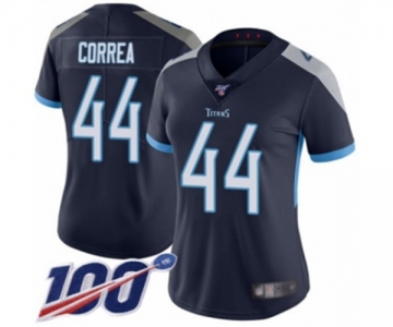 Women's Tennessee Titans #44 Kamalei Correa Navy Blue Team Color Vapor Untouchable Limited Player 100th Season Football Jersey