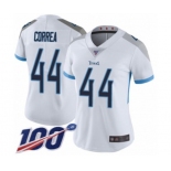 Women's Tennessee Titans #44 Kamalei Correa White Vapor Untouchable Limited Player 100th Season Football Jersey