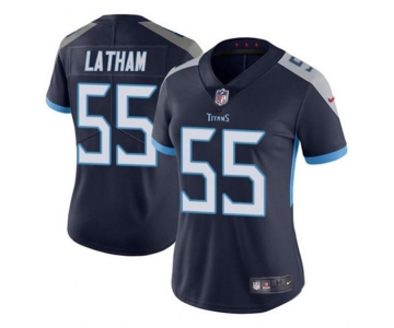 Women's Tennessee Titans #55 JC Latham Navy 2024 Draft Vapor Football Stitched Jersey