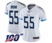 Women's Tennessee Titans #55 Jayon Brown White Vapor Untouchable Limited Player 100th Season Football Jersey