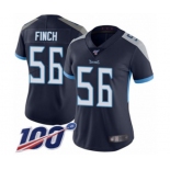 Women's Tennessee Titans #56 Sharif Finch Navy Blue Team Color Vapor Untouchable Limited Player 100th Season Football Jersey