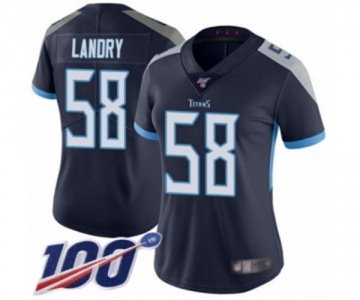 Women's Tennessee Titans #58 Harold Landry Navy Blue Team Color Vapor Untouchable Limited Player 100th Season Football Jersey